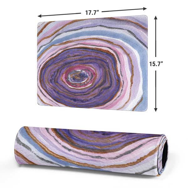 Lilac Watercolor Geode Gaming Mouse Pad Moonbestprint