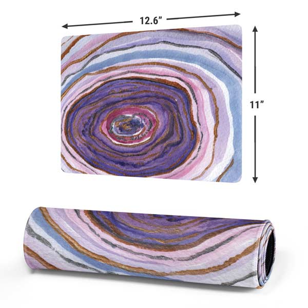 Lilac Watercolor Geode Gaming Mouse Pad Moonbestprint