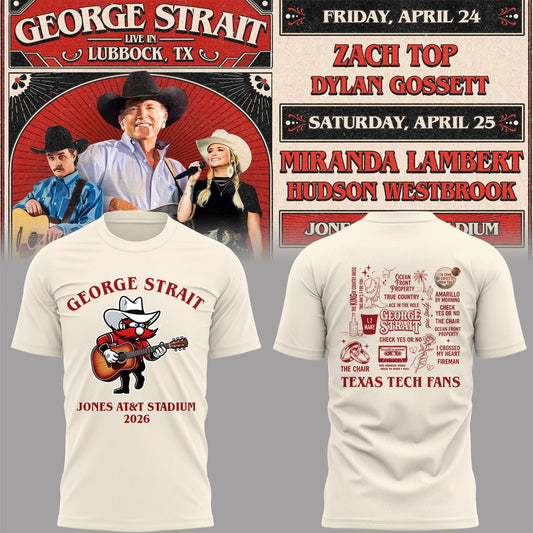 Limited Edition G. Strait x Texas Tech At Jones AT&amp;T Stadium Tshirt | DJ23 Moonbestprint