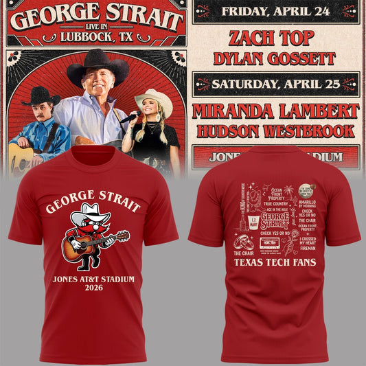 Limited Edition G. Strait x Texas Tech At Jones AT&amp;T Stadium Tshirt | EF15 Moonbestprint