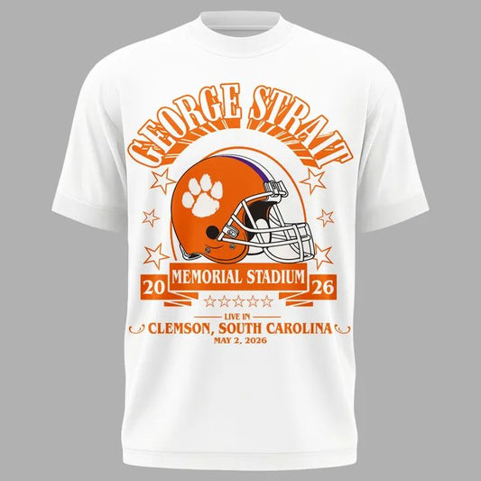 Limited edition George Strait tour Memorial Stadium 2026 - Tshirt White | AH15 Moonbestprint