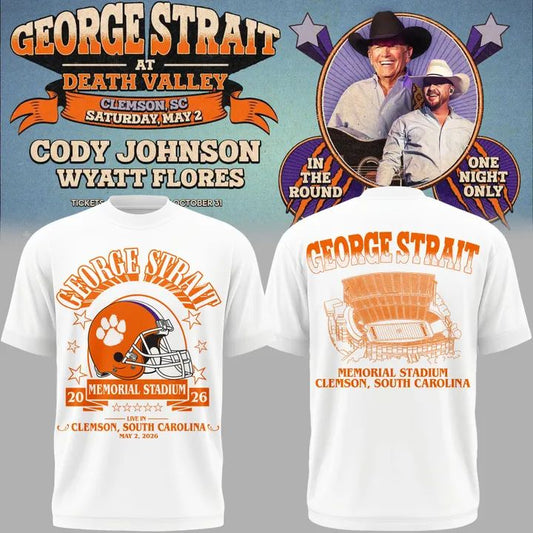 Limited edition George Strait tour Memorial Stadium 2026 - Tshirt White | AH15 Moonbestprint