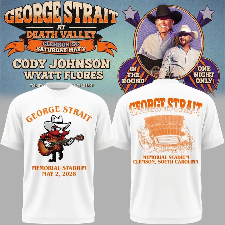 Limited edition George Strait tour Memorial Stadium 2026 T-Shirt White | AI55 Moonbestprint