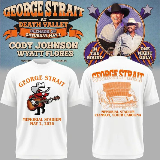 Limited edition George Strait tour Memorial Stadium 2026 T-Shirt White | AI55 Moonbestprint