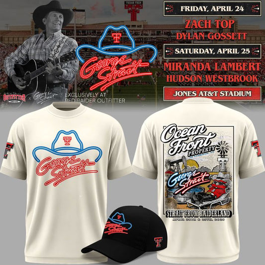 Limited edition George Strait x Texas Tech "Ocean Front" Official Concert 2026 T-shirt | IB76 Moonbestprint