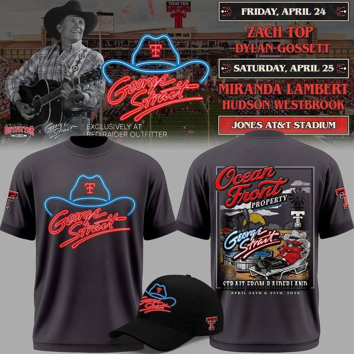 Limited edition George Strait x Texas Tech "Ocean Front" Official Concert 2026 T-shirt | TQ54 Moonbestprint