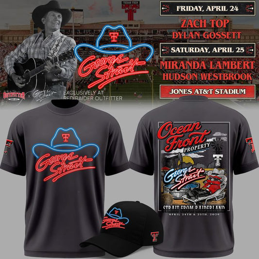 Limited edition George Strait x Texas Tech "Ocean Front" Official Concert 2026 T-shirt | TQ54 Moonbestprint