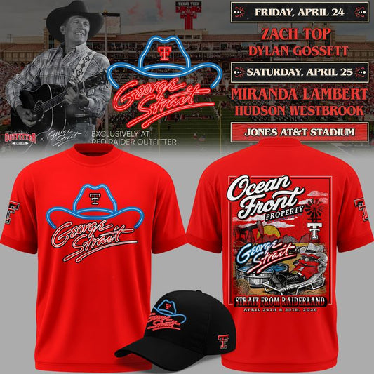 Limited edition George Strait x Texas Tech "Ocean Front" Official Concert 2026 T-shirt | XF56 Moonbestprint