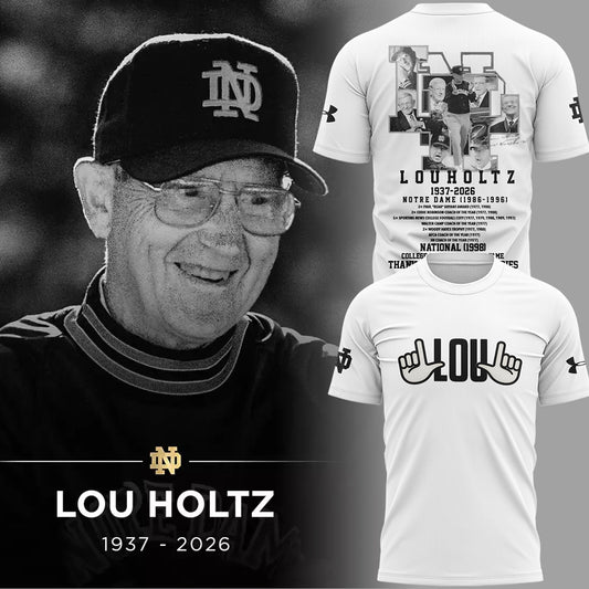 Limited Edition Irish FB Remembering the life and legacy of Lou Holtz 1937-2026 TShirt | KN53 Moonbestprint