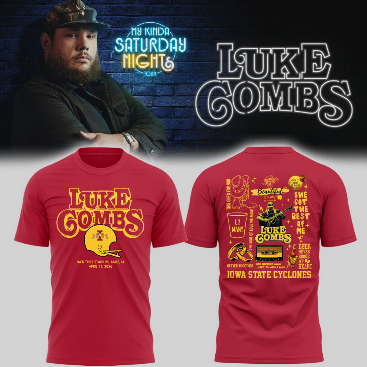 Limited Edition L.K My Kinda Saturday Night Tour live in Jack Trice Stadium Shirt | OU60 Moonbestprint