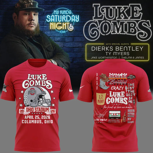 Limited Edition Luke Combs x Ohio State Stadium Tour T-Shirt | CJ14 Moonbestprint