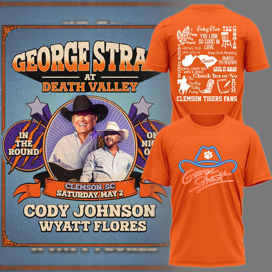 Limited Edition T-Shirt George Strait x Clemson Tigers Football 2026 | YS32 Moonbestprint