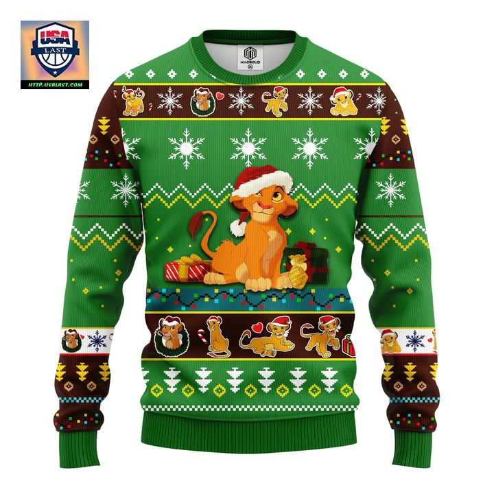 Lion King Simba Ugly Christmas Sweater Green 1 Amazing Gift Idea Thanksgiving Gift ? Usalast