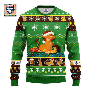 Lion King Simba Ugly Christmas Sweater Green 1 Amazing Gift Idea Thanksgiving Gift ? Usalast