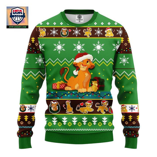Lion King Simba Ugly Christmas Sweater Green 1 Amazing Gift Idea Thanksgiving Gift ? Usalast