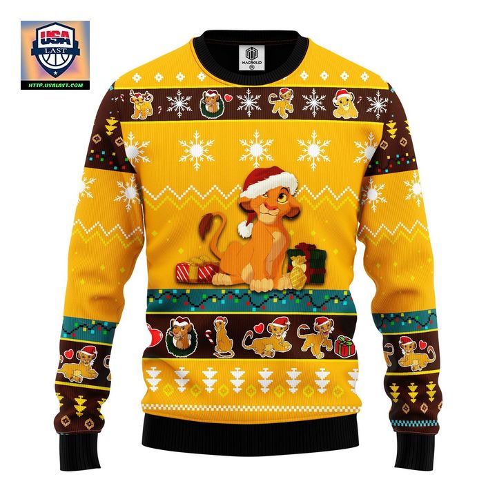 Lion King Simba Ugly Christmas Sweater Yellow 1 Amazing Gift Idea Thanksgiving Gift ? Usalast