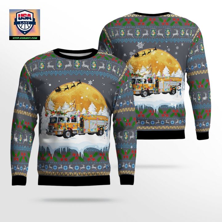 Lisle-Woodridge Fire District Christmas AOP Sweater ? Usalast
