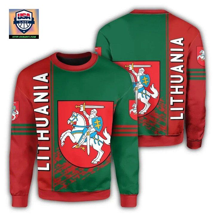 Lithuania Coat Of Arms Sweater Quarter Style J7 ? Usalast