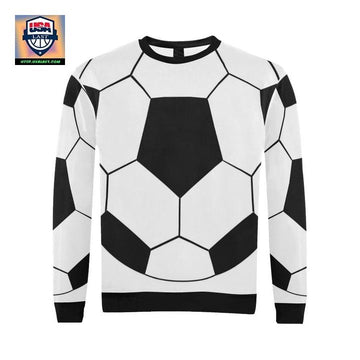 Liu Soccer Ball Pattern All Over Print Crewneck Sweater For Men Large Model H18 Sh4269 ? Usalast