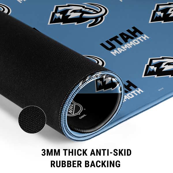 NHL Utah Mammoth Logo Pattern Gaming Mouse Pad Moonbestprint