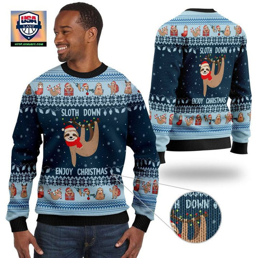 Lonely Sloth Down Enjoy Christmas Noel Ugly Christmas Sweater ? Usalast