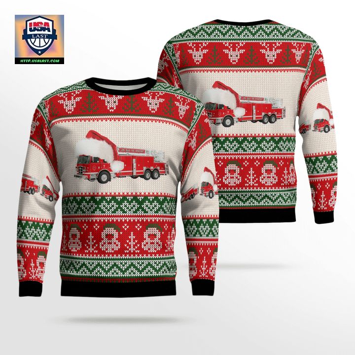Long Beach Fire Department Christmas AOP Sweater ? Usalast