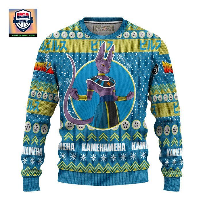 Lord Beerus Ugly Christmas Sweater And 3D Hoodie Dragon Ball Z Xmas Gift ? Usalast