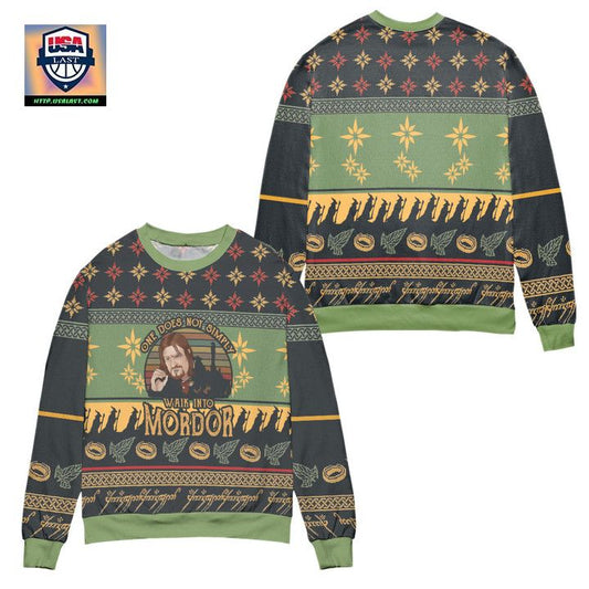 Lord Of The Rings Boromir One Does Not Simply Walk Into Mordor Ugly Christmas Sweater ? Usalast