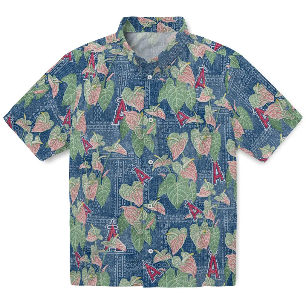 Los Angeles Angels Hawaiian Shirt - Anthurium Overlay | Moonbestprint
