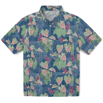Los Angeles Angels Hawaiian Shirt - Anthurium Overlay | Moonbestprint