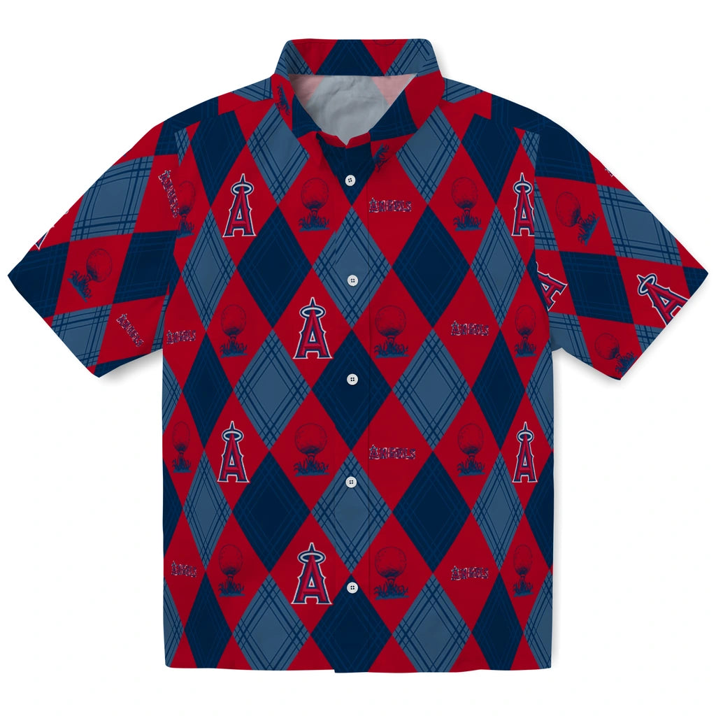 Los Angeles Angels Hawaiian Shirt - Golfing Plaid | Moonbestprint