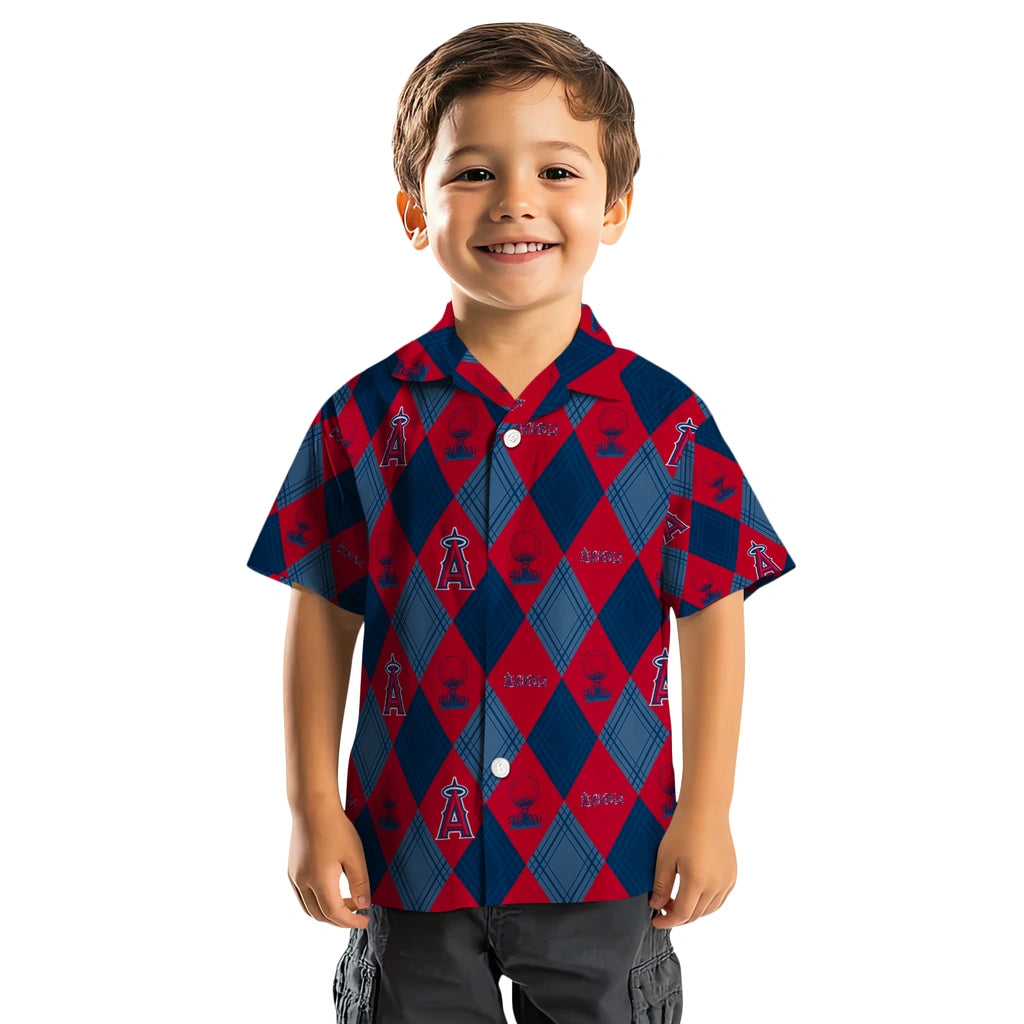 Los Angeles Angels Hawaiian Shirt - Golfing Plaid | Moonbestprint
