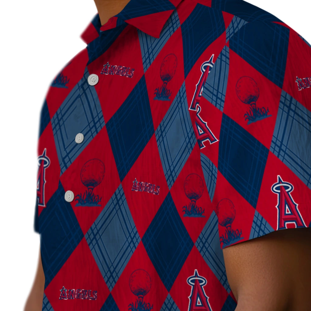 Los Angeles Angels Hawaiian Shirt - Golfing Plaid | Moonbestprint