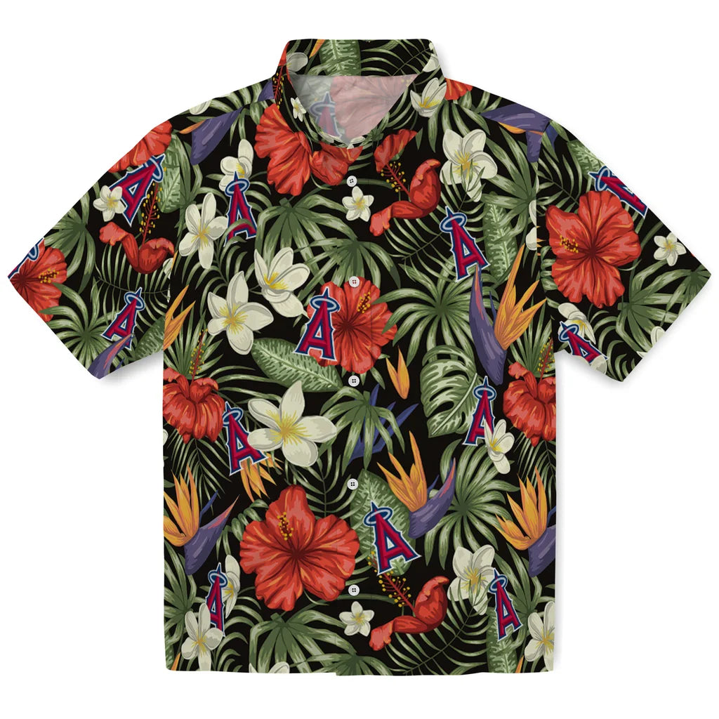 Los Angeles Angels Hawaiian Shirt - Hawaii Floral Hibiscus | Moonbestprint