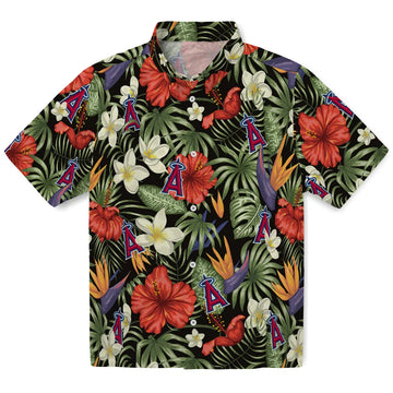 Los Angeles Angels Hawaiian Shirt - Hawaii Floral Hibiscus | Moonbestprint