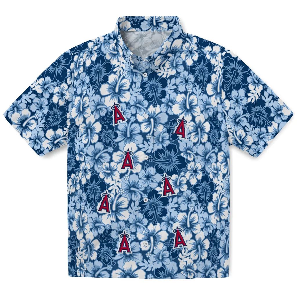 Los Angeles Angels Hawaiian Shirt - Hibiscus Blooms | Moonbestprint