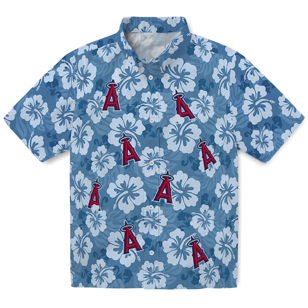 Los Angeles Angels Hawaiian Shirt - Hibiscus Cluster | Moonbestprint