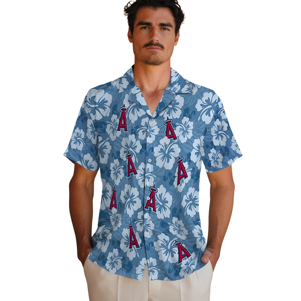 Los Angeles Angels Hawaiian Shirt - Hibiscus Cluster | Moonbestprint
