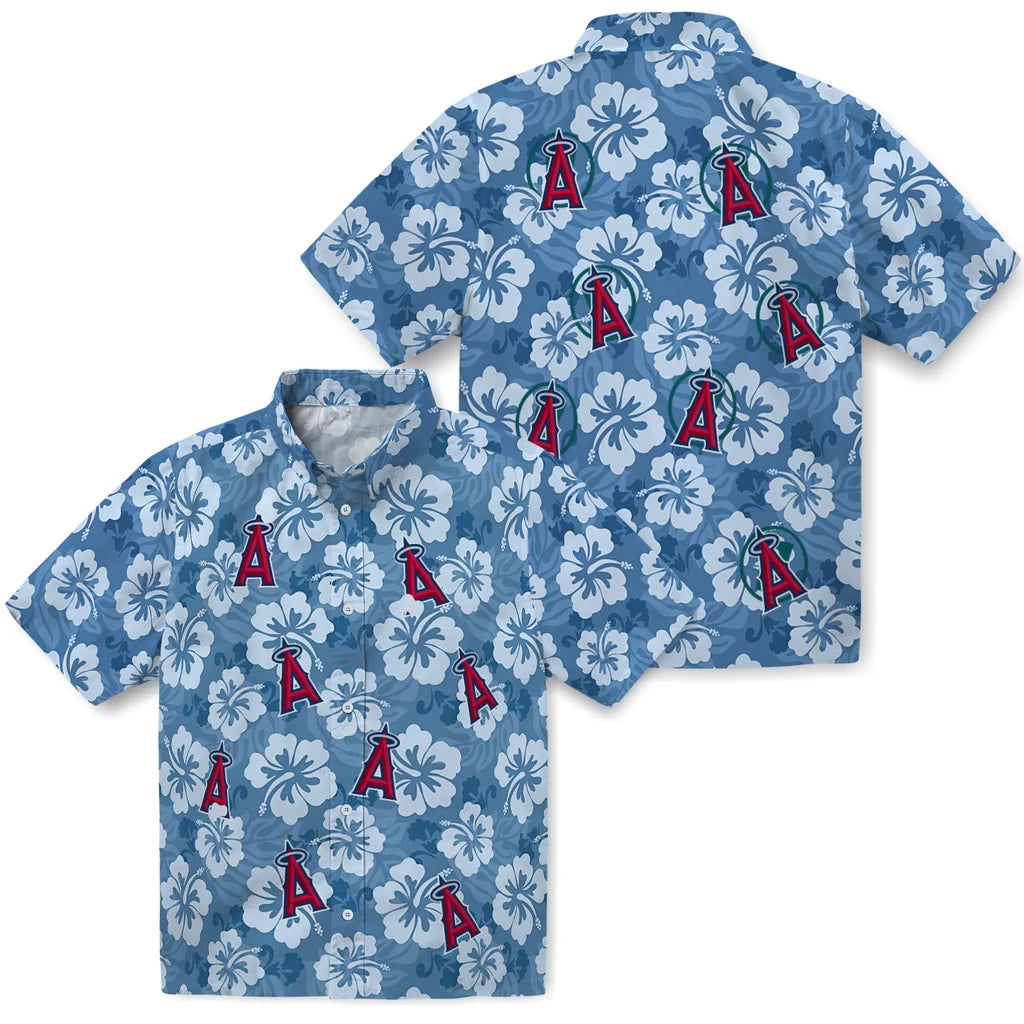 Los Angeles Angels Hawaiian Shirt - Hibiscus Cluster | Moonbestprint