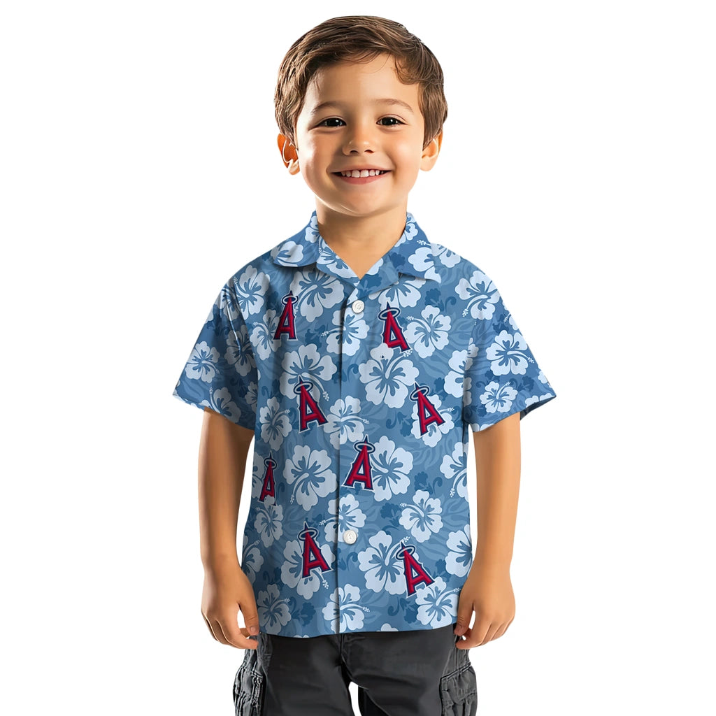 Los Angeles Angels Hawaiian Shirt - Hibiscus Cluster | Moonbestprint