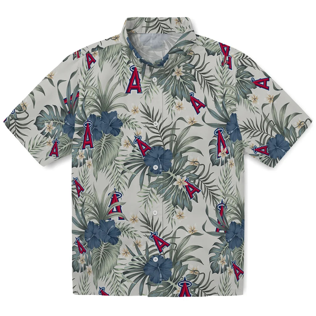 Los Angeles Angels Hawaiian Shirt - Hibiscus Designs | Moonbestprint