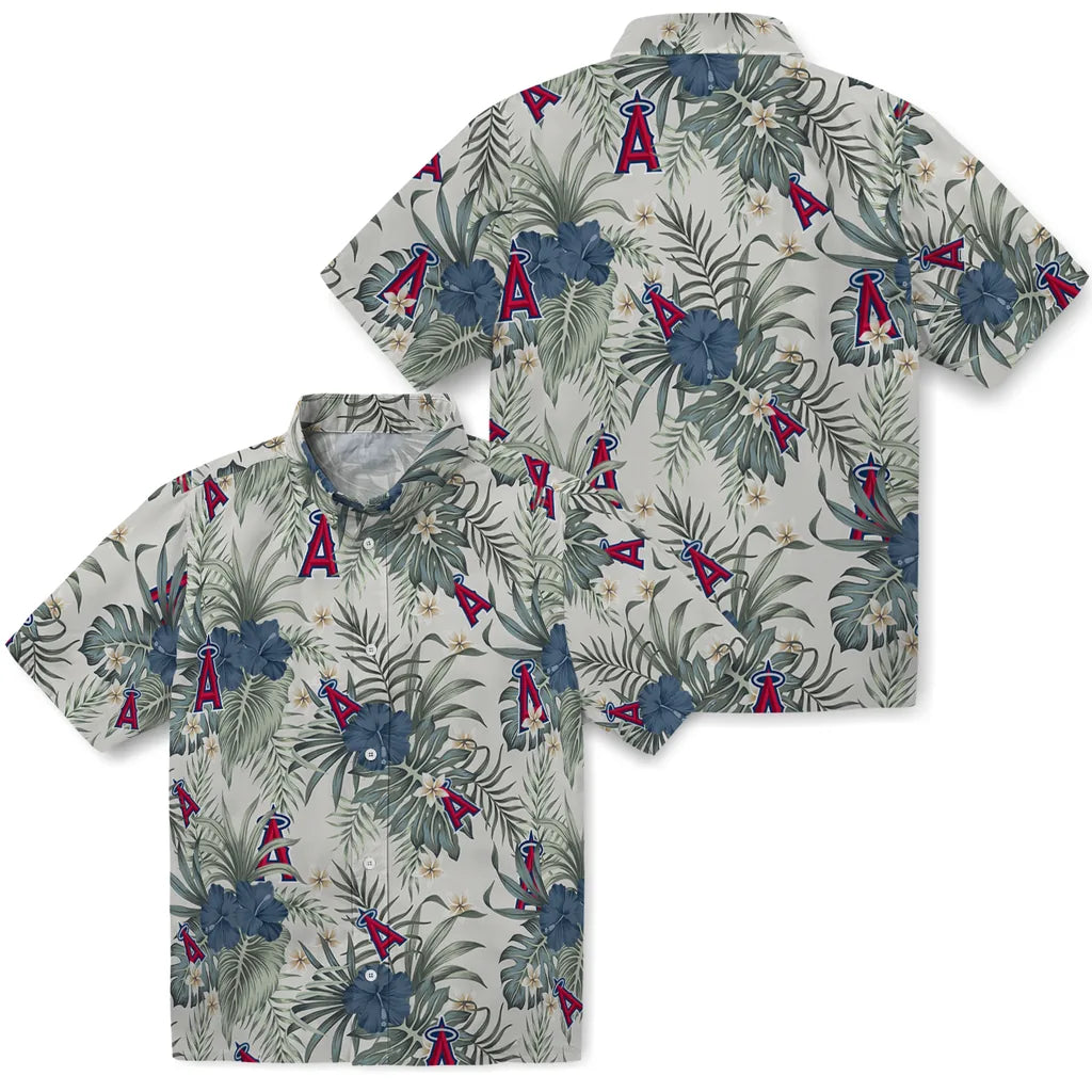 Los Angeles Angels Hawaiian Shirt - Hibiscus Designs | Moonbestprint