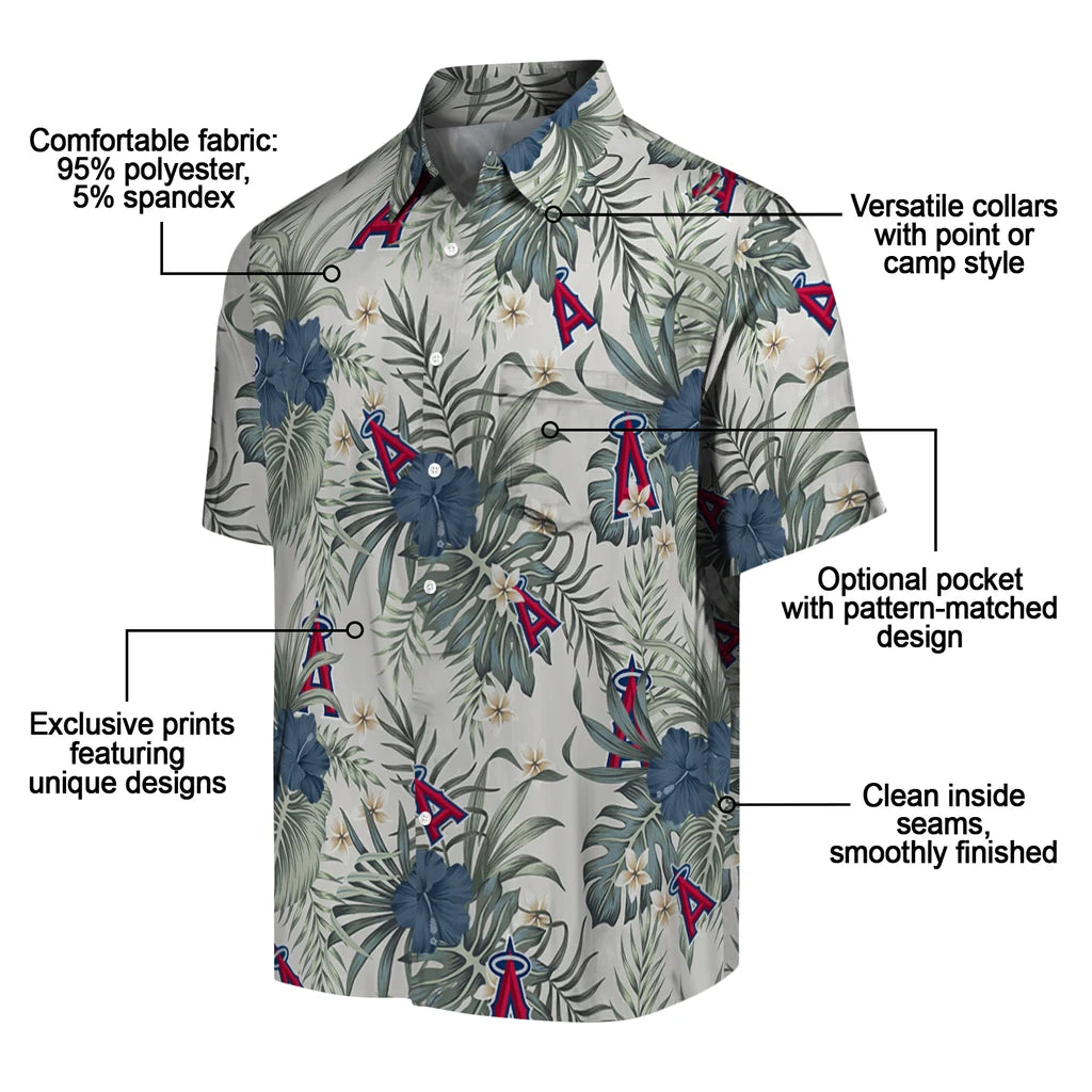 Los Angeles Angels Hawaiian Shirt - Hibiscus Designs | Moonbestprint