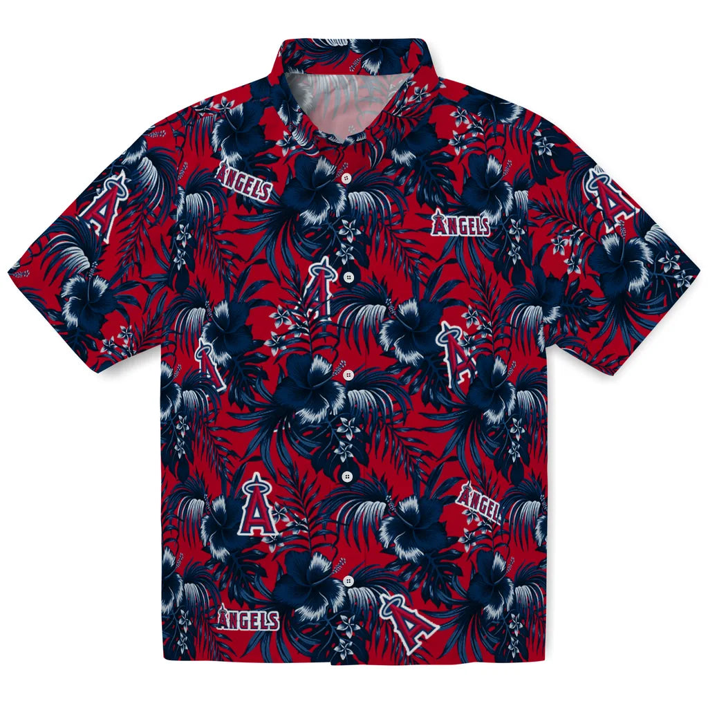 Los Angeles Angels Hawaiian Shirt - Hibiscus Exotic | Moonbestprint