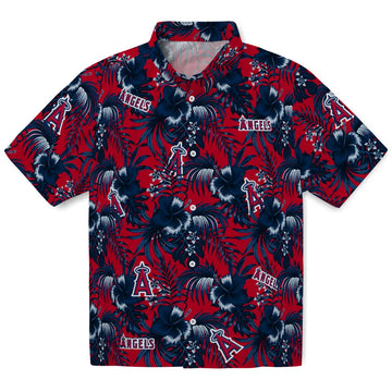 Los Angeles Angels Hawaiian Shirt - Hibiscus Exotic | Moonbestprint