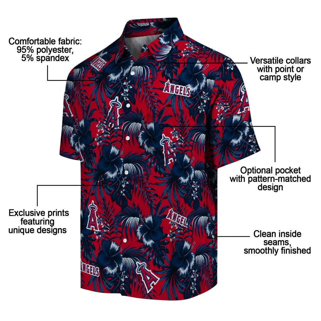 Los Angeles Angels Hawaiian Shirt - Hibiscus Exotic | Moonbestprint