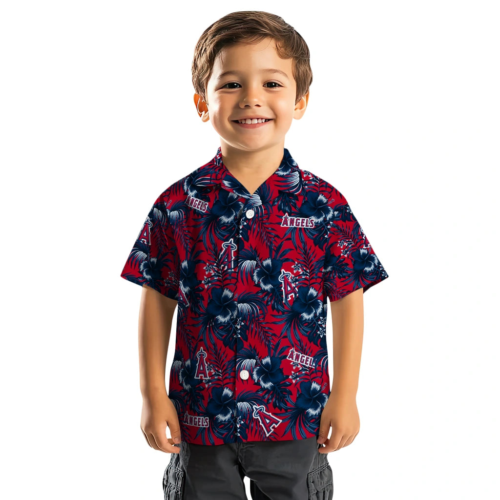 Los Angeles Angels Hawaiian Shirt - Hibiscus Exotic | Moonbestprint