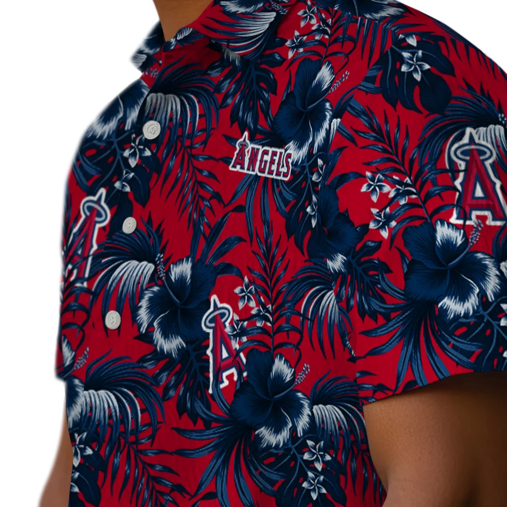 Los Angeles Angels Hawaiian Shirt - Hibiscus Exotic | Moonbestprint