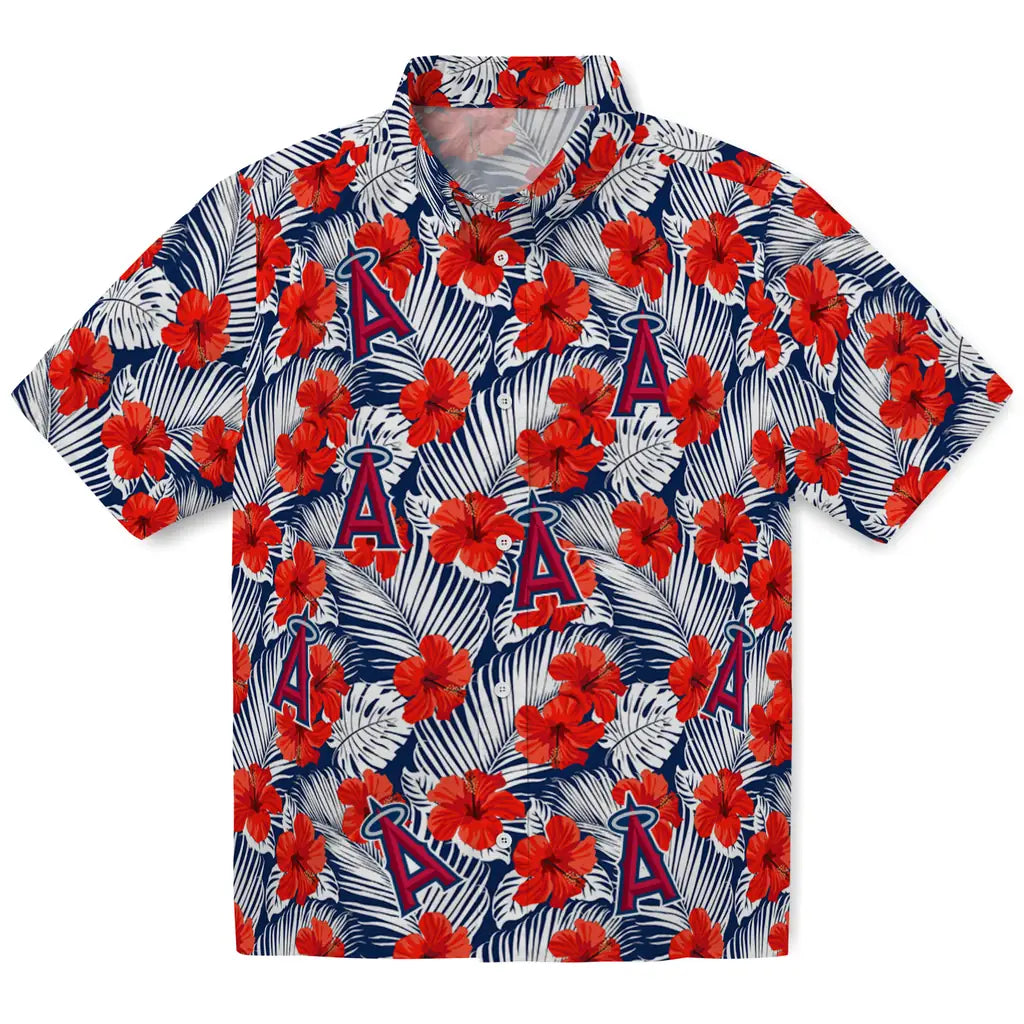 Los Angeles Angels Hawaiian Shirt - Hibiscus Fiesta | Moonbestprint