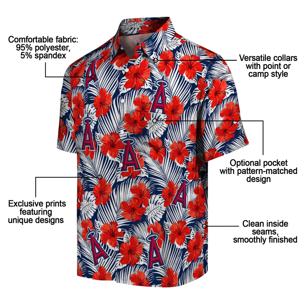 Los Angeles Angels Hawaiian Shirt - Hibiscus Fiesta | Moonbestprint